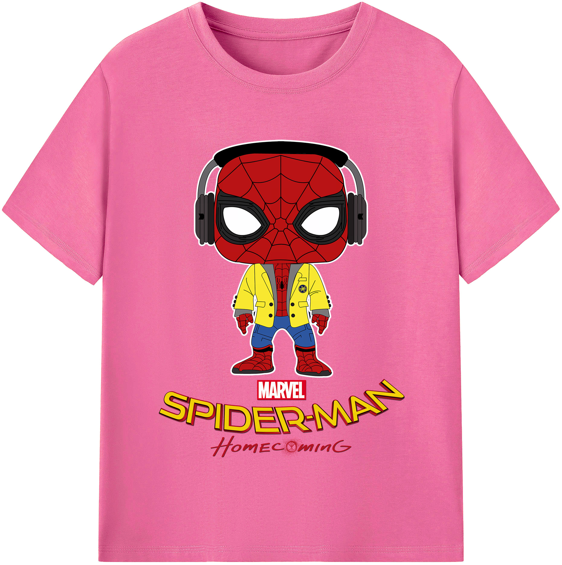 （画像用） Spider Man スパイダーマン レディースカジュアルプリントTシャツ（綿100％）